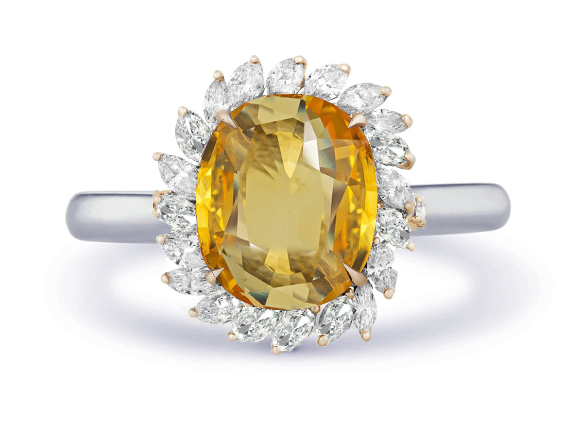 New 2026 5 custom made unique affordable yellow sapphire diamond accents engagement rings
