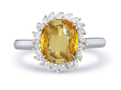 New 2026 5 custom made unique affordable yellow sapphire diamond accents engagement rings