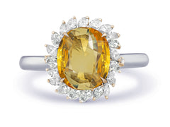 New 2026 5 custom made unique affordable yellow sapphire diamond accents engagement rings