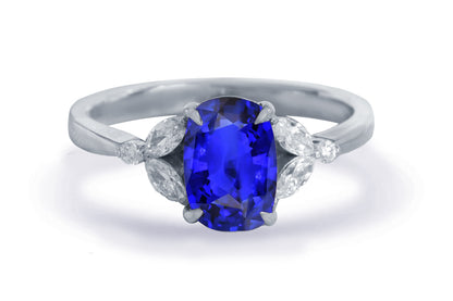 New 2026 50 custom made unique affordable blue sapphire diamond accents engagement rings