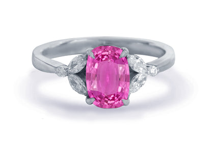 New 2026 50 custom made unique affordable pink sapphire diamond accents engagement rings