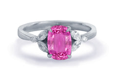 New 2026 50 custom made unique affordable pink sapphire diamond accents engagement rings