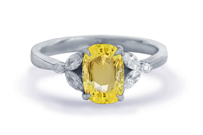 New 2026 50 custom made unique affordable yellow sapphire diamond accents engagement rings