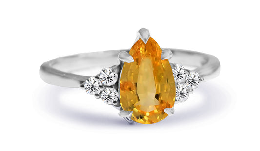 New 2026 51 custom made unique affordable yellow sapphire diamond accents engagement rings
