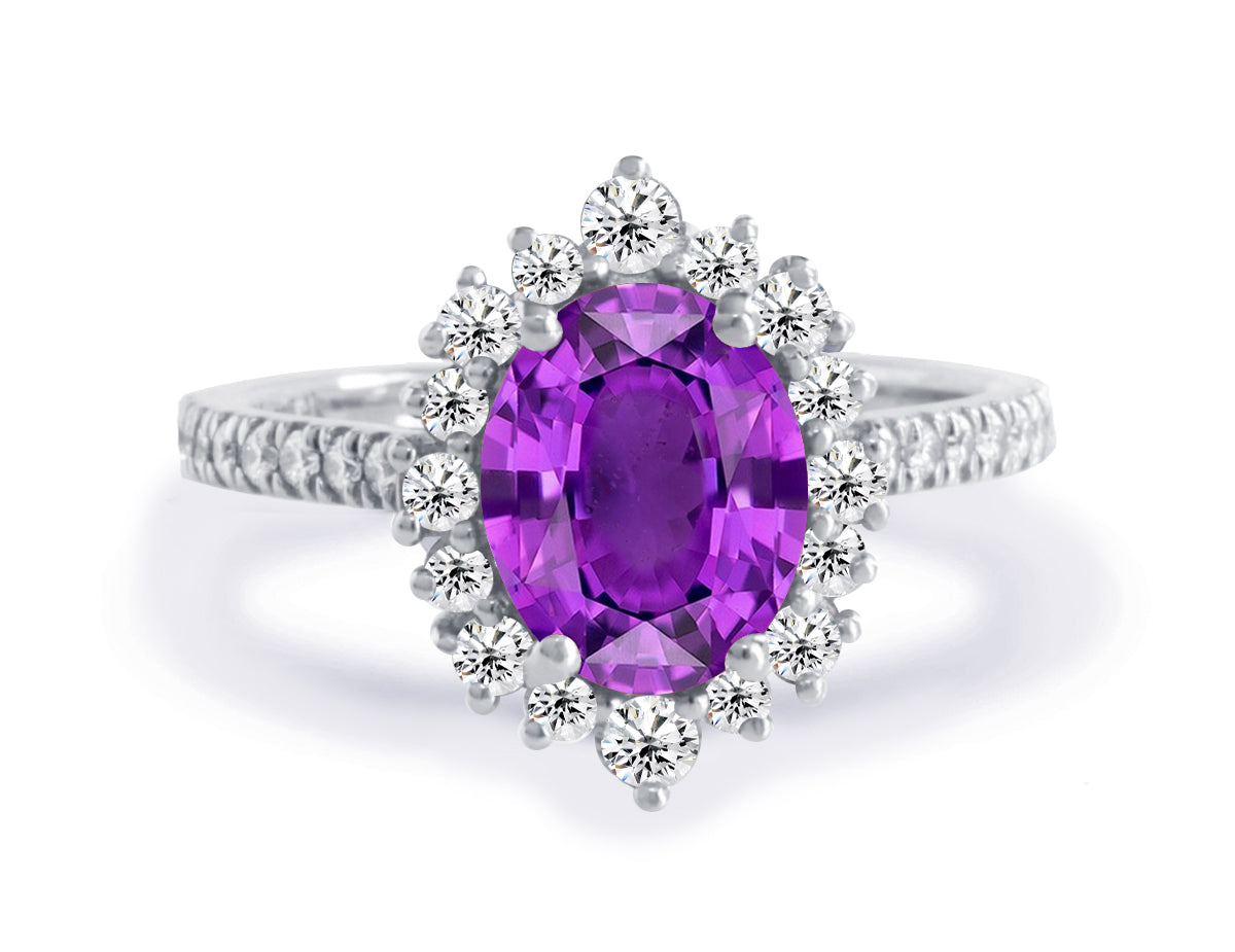 New 2026 52 custom made unique affordable purple sapphire diamond accents engagement rings
