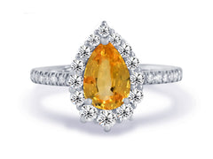 New 2026 53 custom made unique affordable yellow sapphire diamond accents engagement rings