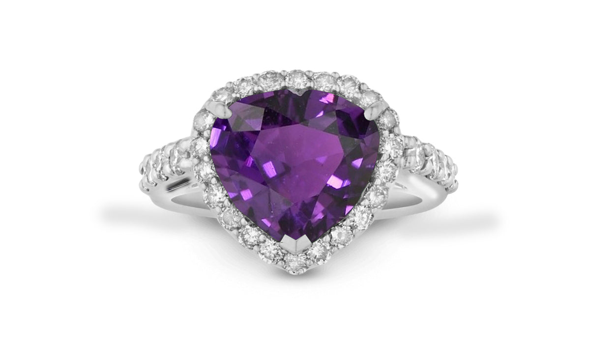 New 2026 7 custom made unique affordable purple sapphire diamond accents engagement rings