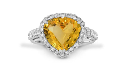 New 2026 7 custom made unique affordable yellow sapphire diamond accents engagement rings