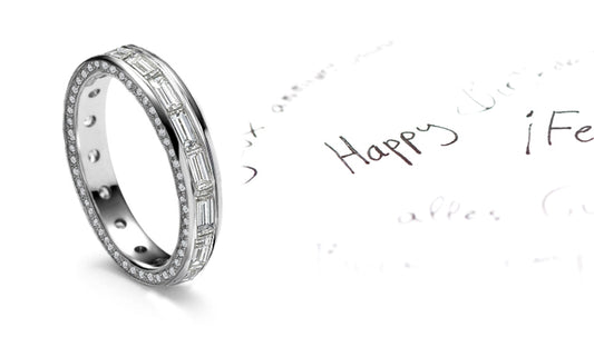 eternity band with baguette cut diamonds