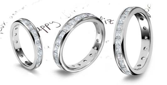 eternity band channel set with princess cut diamonds