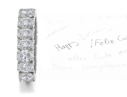 eternity ring prong set with oval diamonds