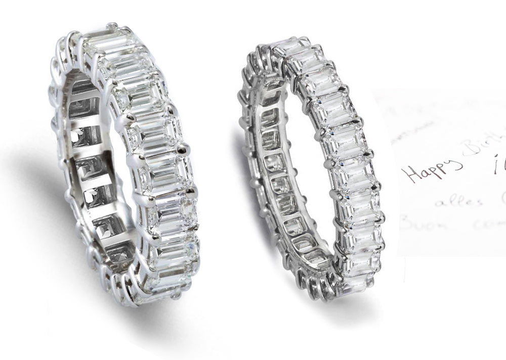 eternity anniversary band prong set with emerald cut diamonds