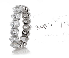 stackable eternity ring bar set with oval diamonds